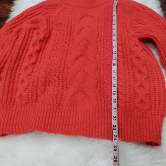 Loavies Cable Knit Born To Love Preppy Oversized Sweater Orange Women's Small - Picture 5 of 16